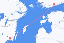 Flyreiser fra Karlskrona, Sverige til Helsingfors, Finland