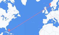 Flights from Deadman's Cay Settlement, the Bahamas to Haugesund, Norway