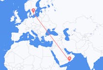 Flyreiser fra Salalah, Oman til Växjö, Sverige