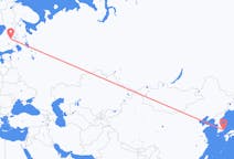 Flug frá Ulsan, Suður-Kóreu til Kuopio, Finnlandi