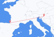 Flyg från Zagreb, Kroatien till Biarritz, Frankrike