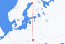 フィンランド、 オウルから、フィンランド、スチャバへ行きのフライト