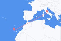 出发地 西班牙与 圣克鲁斯-德拉帕尔马 出发目的地 意大利罗马的航班