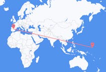 Flüge von Kosrae, Mikronesien nach Madrid, Spanien