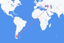 Flyreiser fra Punta Arenas, Chile til Elazig, Tyrkia