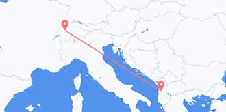 スイスからアルバニアへのフライト