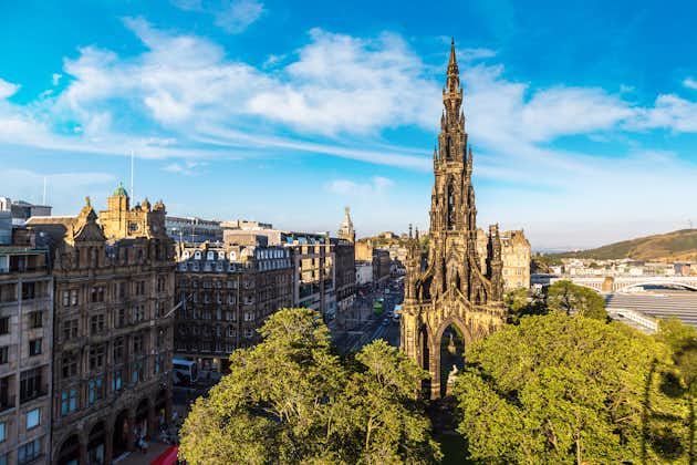Photo of The Walter Scott Monument in Edinburgh in a beautiful summer day, Scotland, United Kingdom.