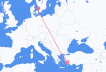 Flyg från Rhodes, England, Grekland till Köpenhamn, Danmark