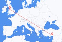 Flights from Adana in Turkey to Liverpool in England