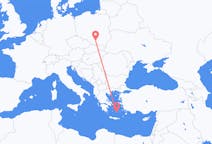 Flyg från Santorini, Grekland till Kraków, Polen