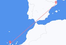 Flyreiser fra Santa Cruz de Tenerife, Spania til Girona, Spania
