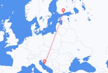 Vluchten van Zadar, Kroatië naar Helsinki, Finland