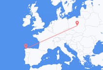 Flyg från A Coruña till Łódź