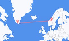 ตั๋วเครื่องบินจากเมืองRørosไปยังเมืองQaqortoq