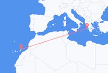 出发地 希腊从 凯法利尼亚岛目的地 西班牙兰萨罗特岛的航班