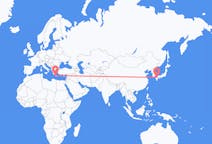 Flyreiser fra Kitakyushu, Japan til Khania, Hellas