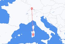 Vluchten uit Zürich, Zwitserland naar Cagliari, Trento, Italië