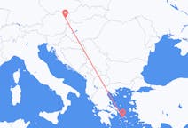 ギリシャのシロス島からから、オーストリアのウィーンまでのフライト