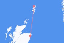 Flyreiser fra Shetlandsøyene, Skottland til Aberdeen, Skottland