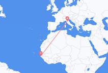 Flyreiser fra Ziguinchor, Senegal til Firenze, Italia