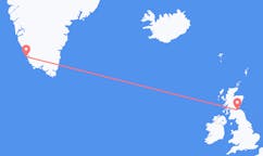 Vluchten van Edinburgh, Schotland naar Paamiut, Groenland