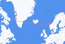 出发地 格陵兰出发地 瑪尼特索克目的地 挪威弗盧勒的航班