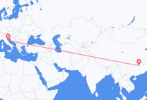 出发地 中国长沙市目的地 意大利安科納的航班