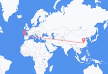 Flyg från Wuhan, Kina till Santiago de Compostela, Spanien