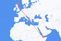 Flyg från Hargeisa, Somalia till Aberdeen, Skottland