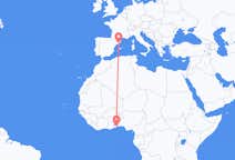 Flyreiser fra Lomé, til Barcelona