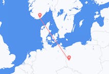 Flights from Kristiansand, Norway to Zielona Góra, Poland