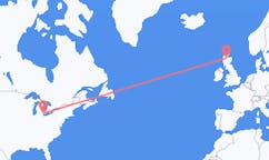 Flyreiser fra Detroit, til Inverness