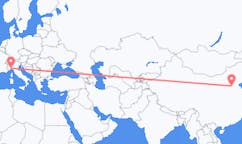 Flyreiser fra Shijiazhuang, Kina til Genova, Italia