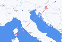 Flyg från Zagreb, Kroatien till Figari, Frankrike