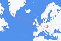 Flüge von Narsarsuaq, Grönland nach Preßburg, die Slowakei