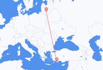 Flyg från Kastellorizo, Grekland till Kaunas, Litauen