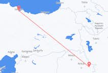 Vluchten van Sulaymaniyah, Irak naar Samsun, Turkije