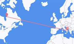 Flyreiser fra Kuujjuarapik, Canada til Bari, Italia