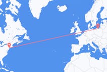 Flights from New York City, the United States to Gdańsk, Poland