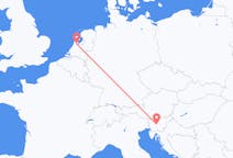 Loty z Lublana, Słowenia do Amsterdam, Holandia