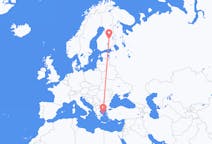 Flyrejser fra Skíros, Grækenland til Kuopio, Finland