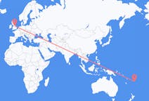 Flyrejser fra Kadavu Island, Fiji til Leeds, England