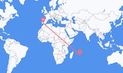 Flyreiser fra Rodrigues, Mauritius til Sevilla, Spania