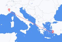 Flights from Cuneo, Italy to Kos, Greece