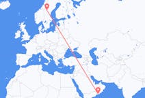 Flyreiser fra Salalah, Oman til Östersund, Sverige
