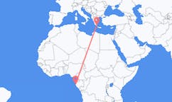 Flyrejser fra Port-Gentil, Gabon til Kythera, Grækenland