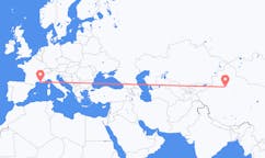 Flights from Korla, China to Marseille, France