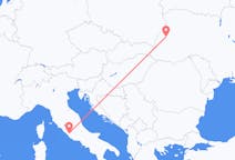 ウクライナのリヴィウからから、イタリアのローマまでのフライト