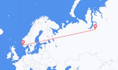 Vols depuis la ville de Novy Ourengoï vers la ville de Stavanger