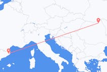 ルーマニアのスチャバから、スペインのジローナまでのフライト